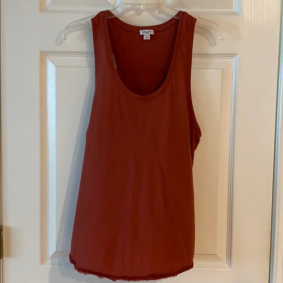 Splendid Tops - SPLENDID Tank Top with fringes size L, Rust Color